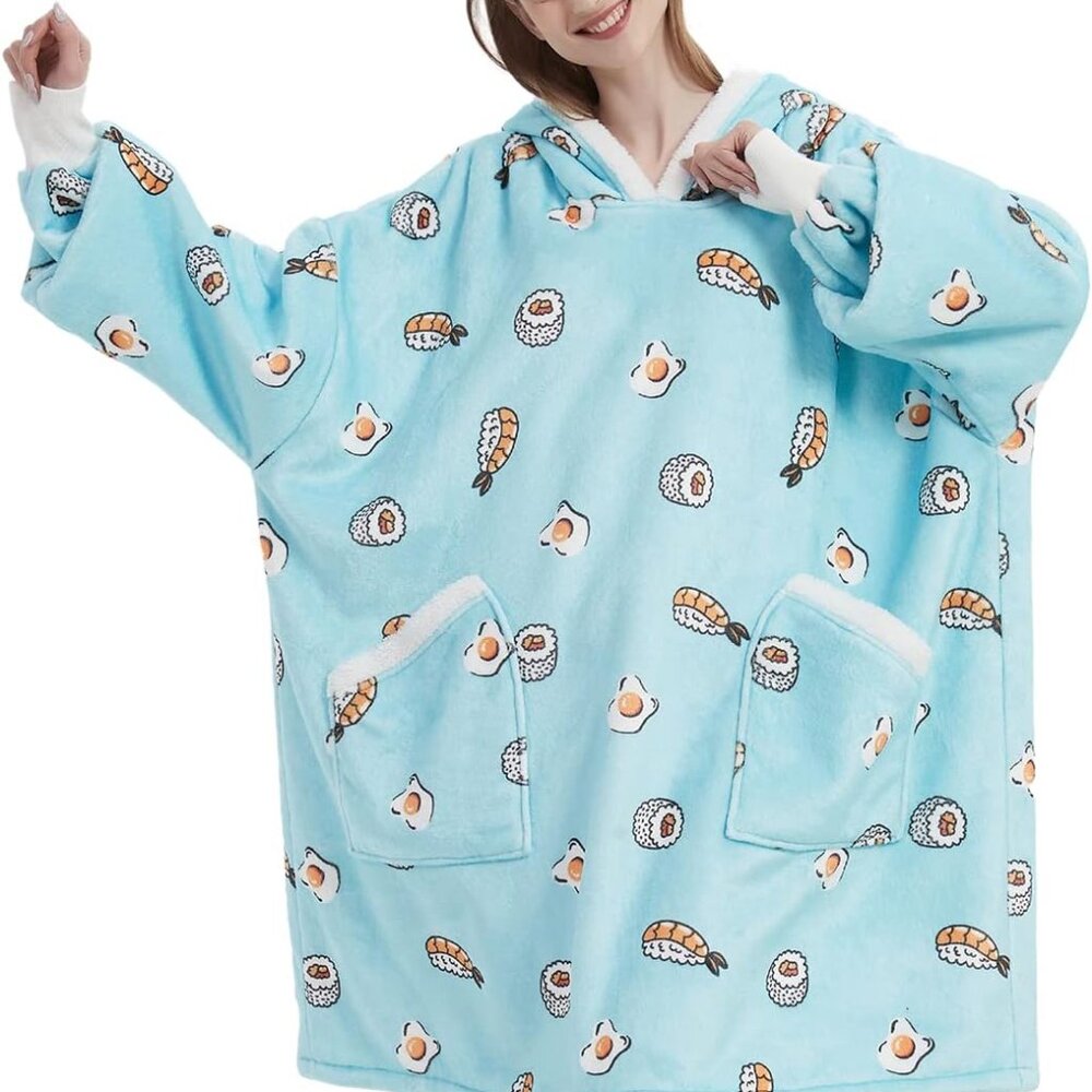 Qeils Oversized Wearable Blanket Hoodie for Women